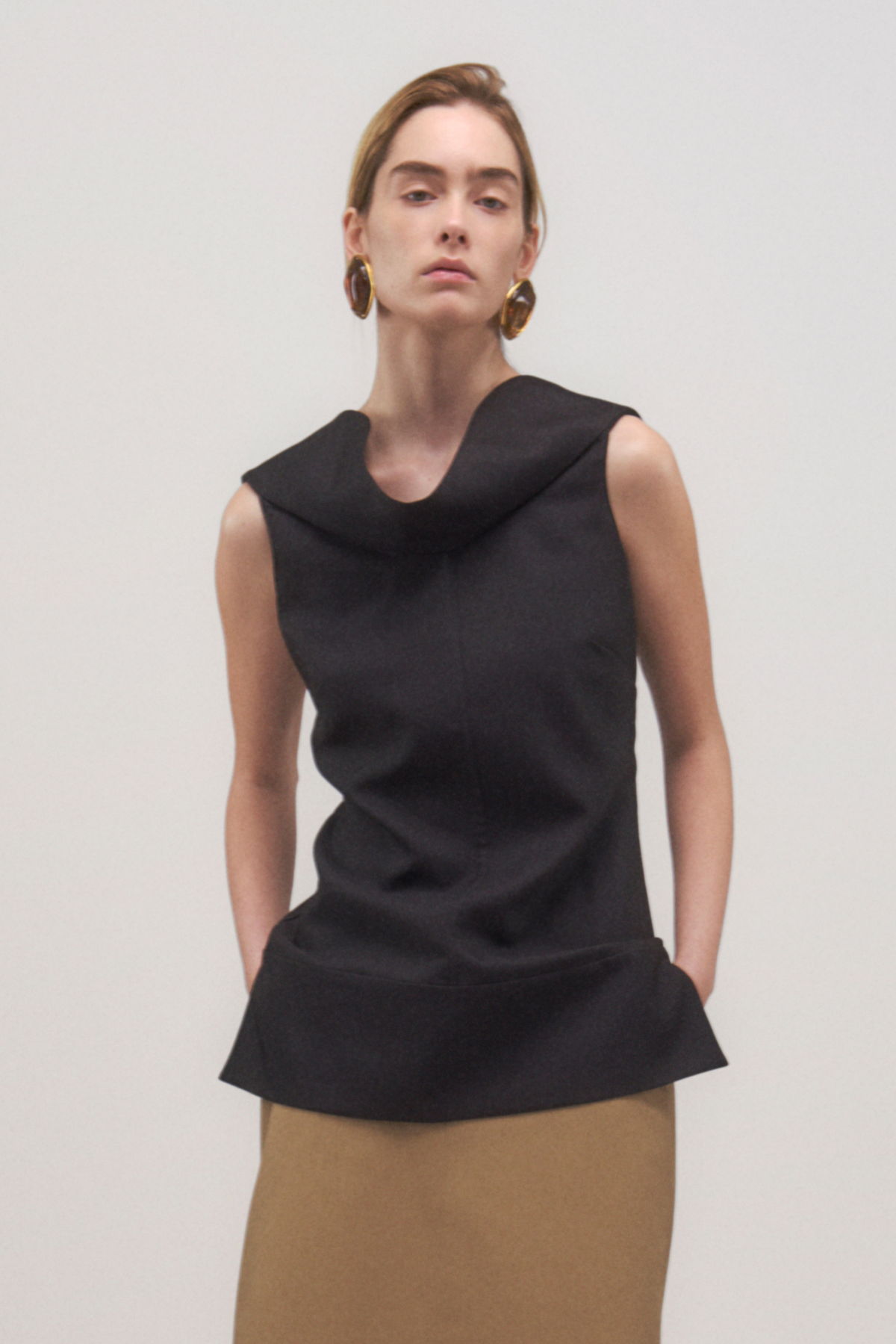 The Bowie Top in Black Silk Mikado