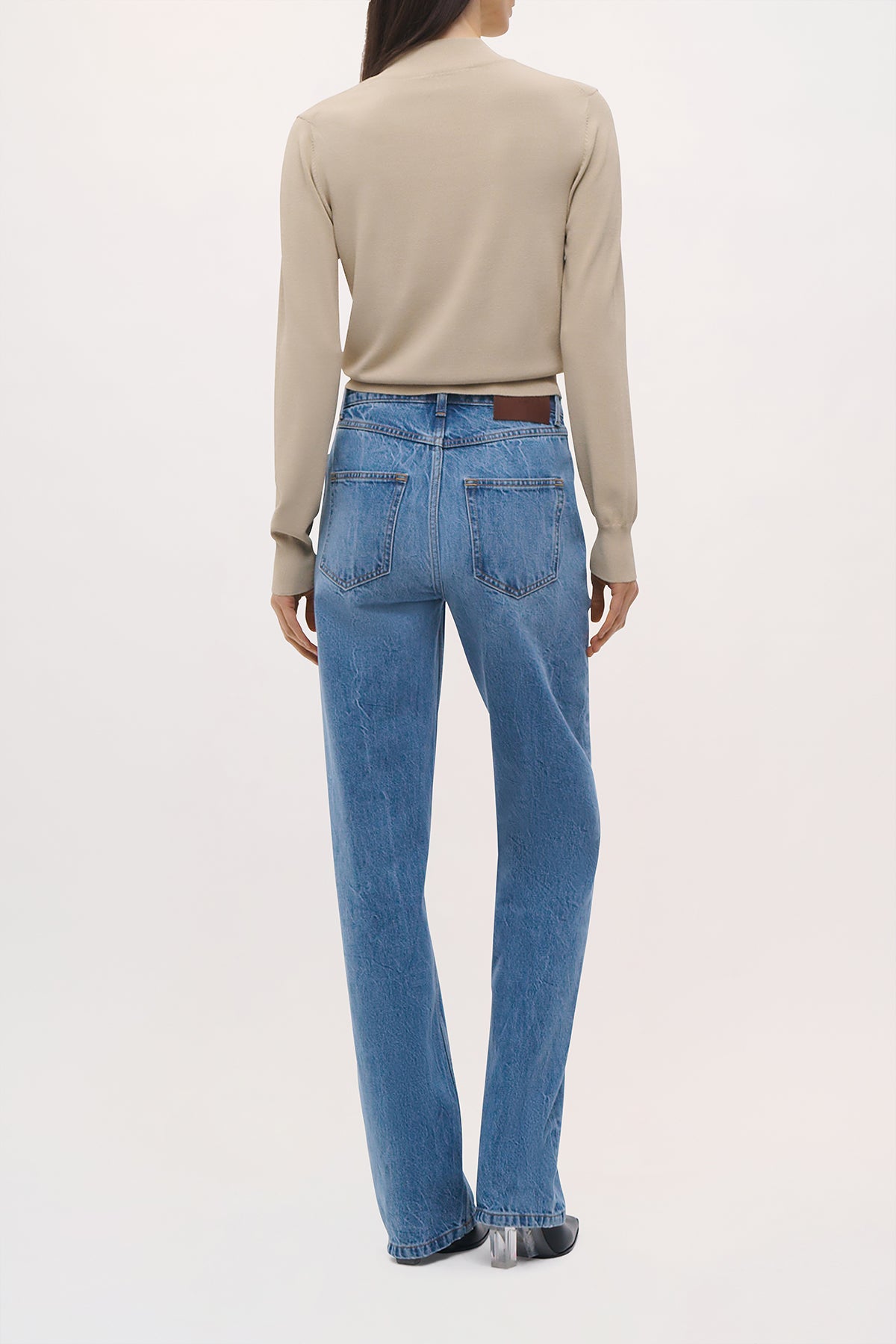 Back view of the Lowry Jean in Lightblue.
