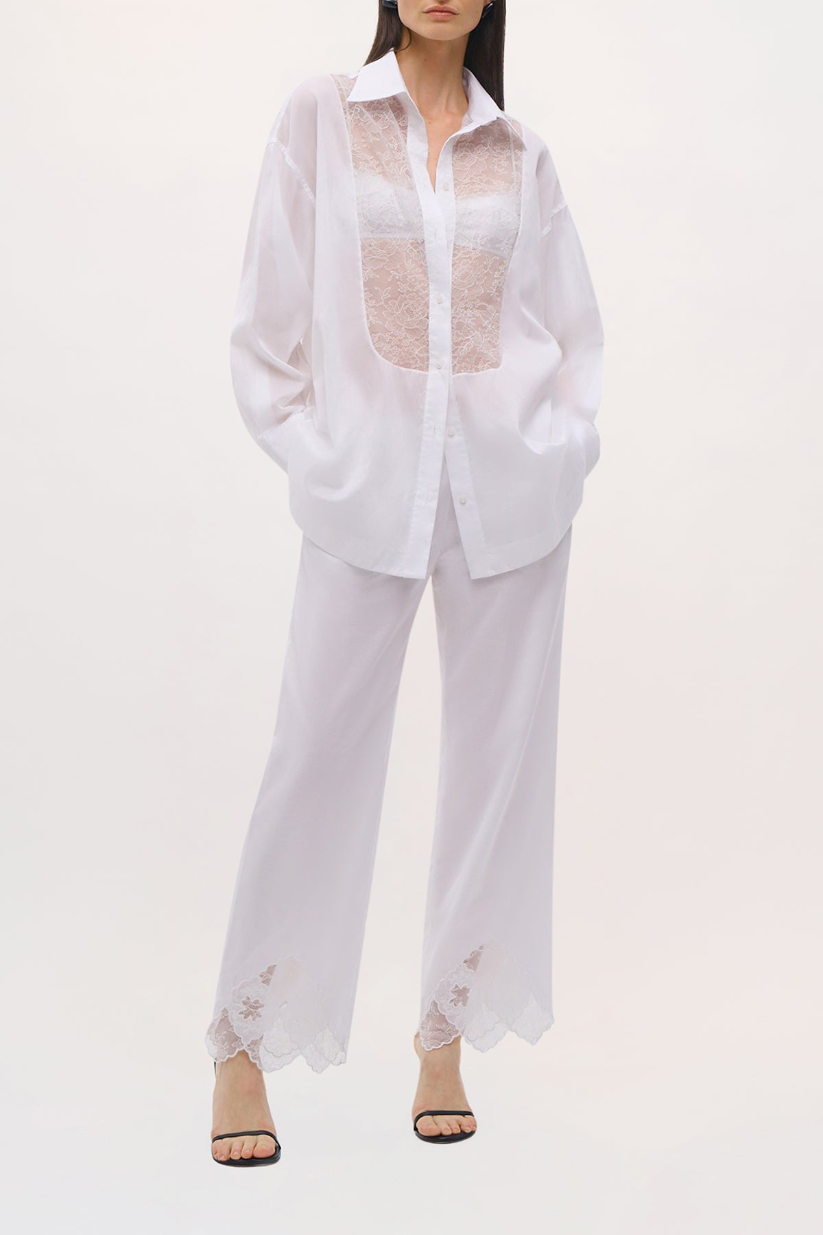 Front view of Barrett Top in White.