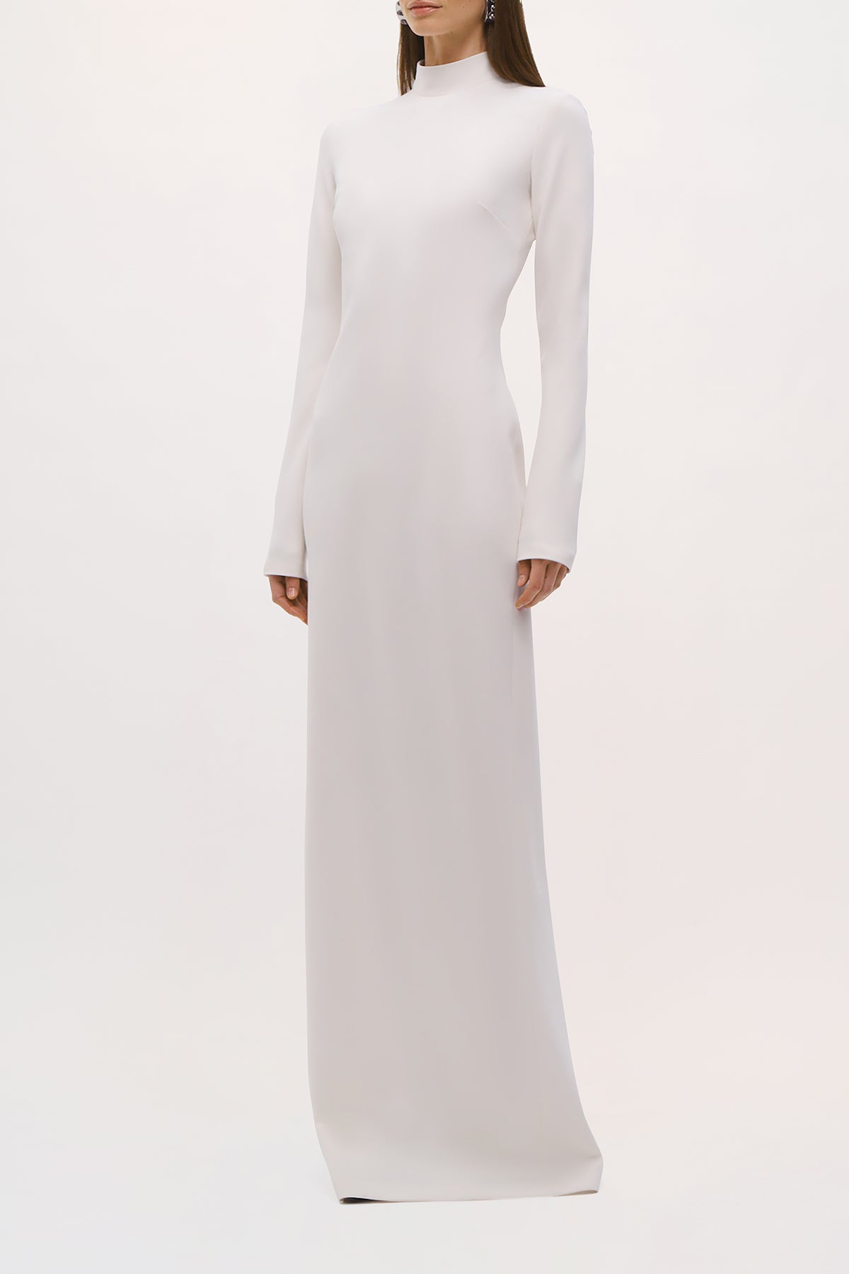 Side view of the Crosby Dress in Ivory.