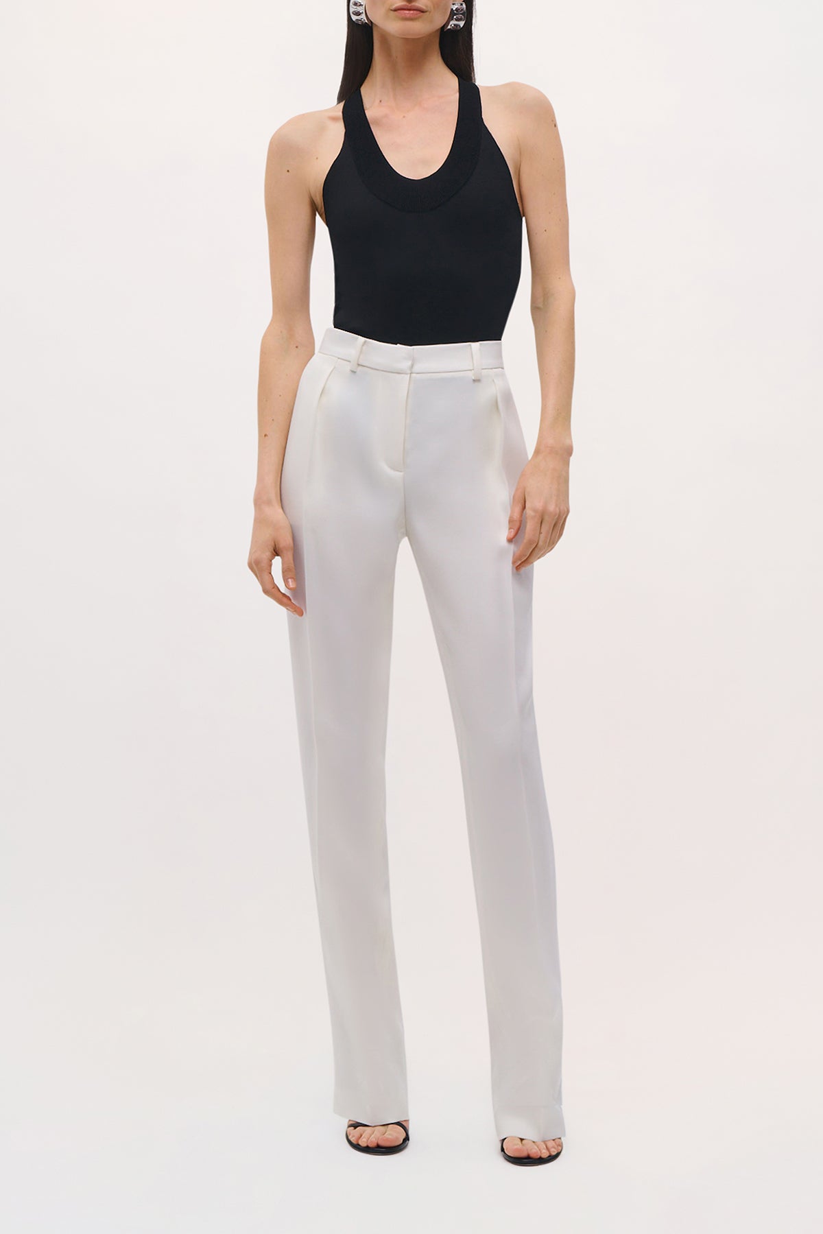 Front view of the Irving Pant in Ivory.