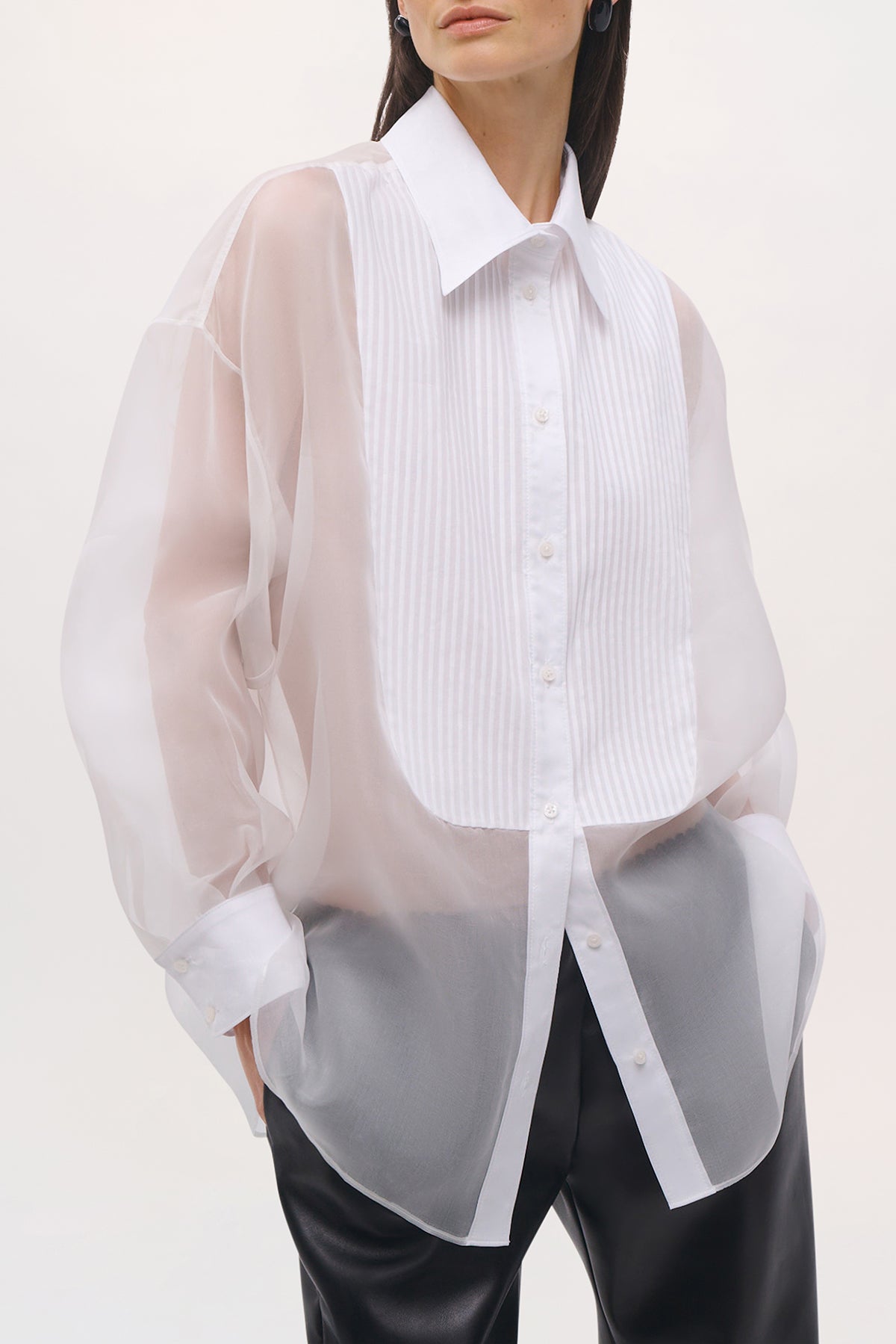 Close up view of the Maddox Top in White.