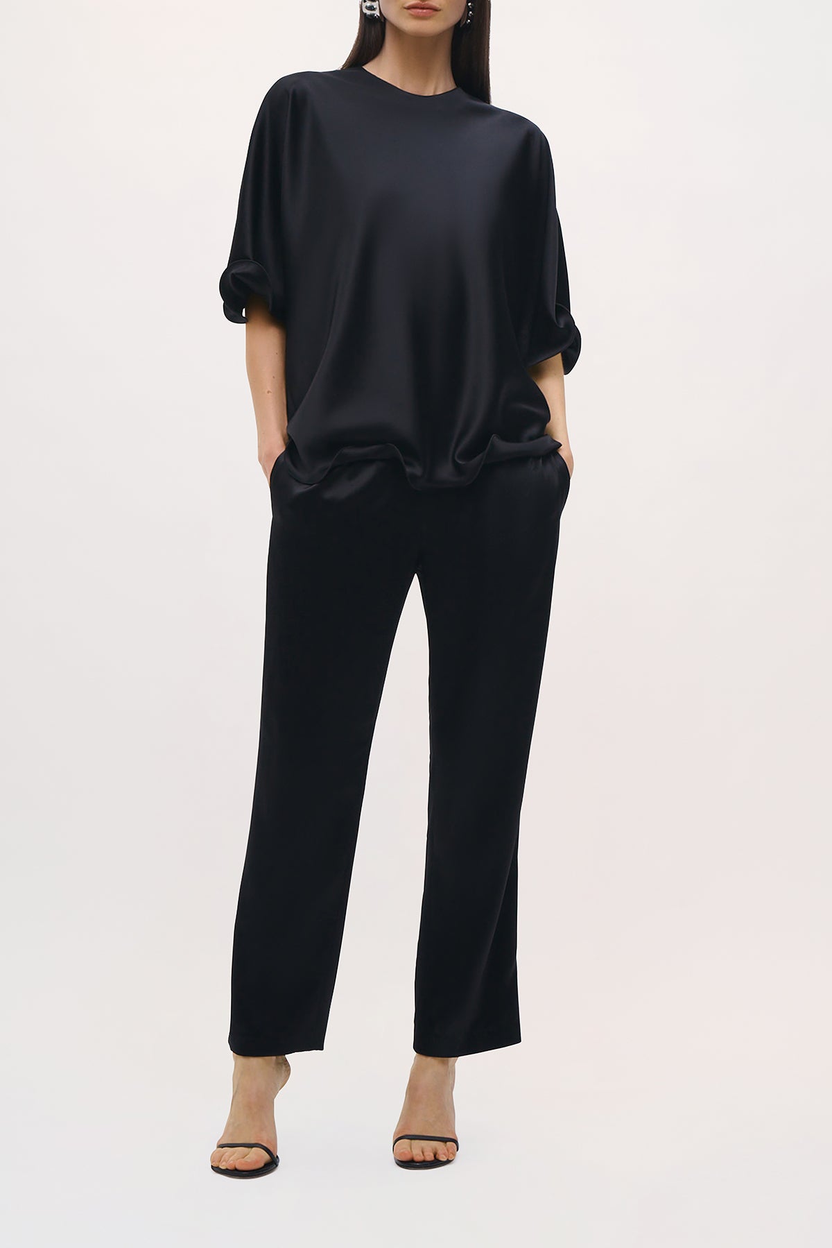 Front view of the Pippa Top in Black.