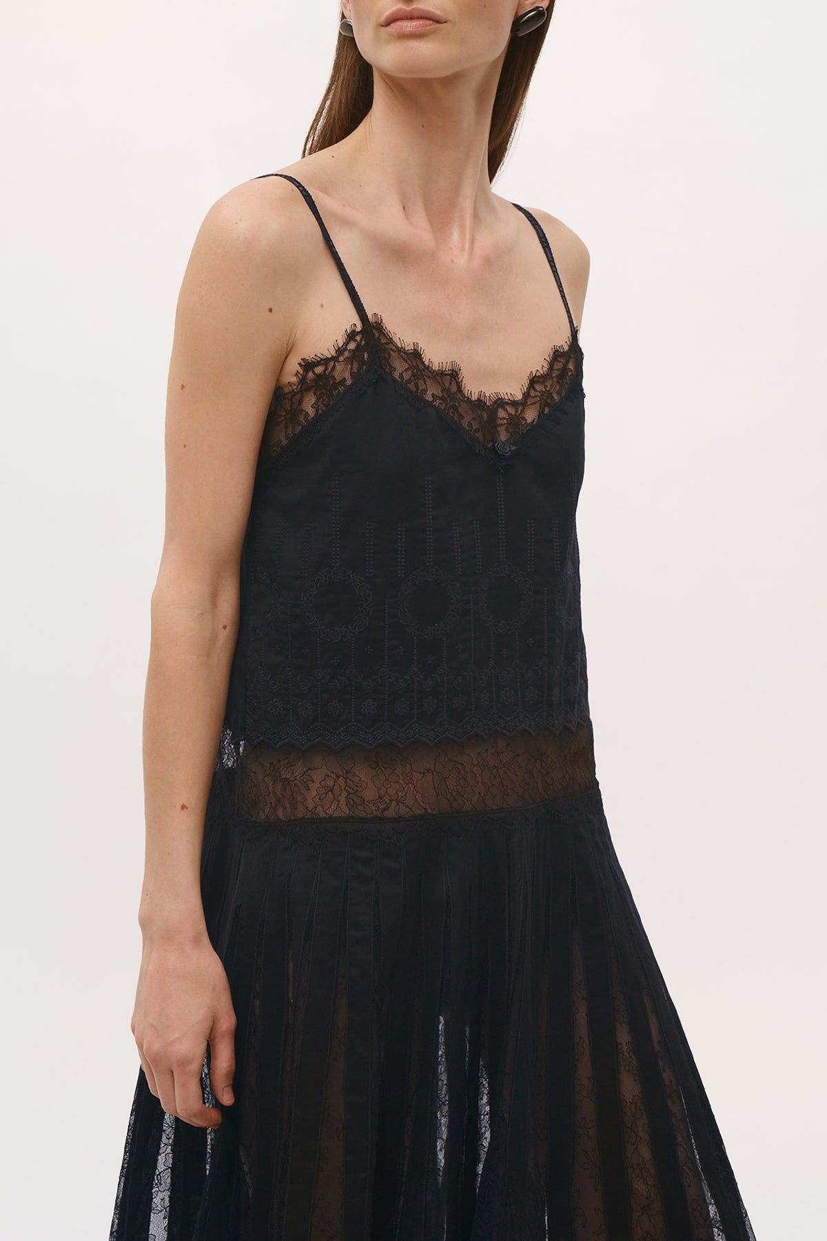Close up view of the Rooney Dress in Black.