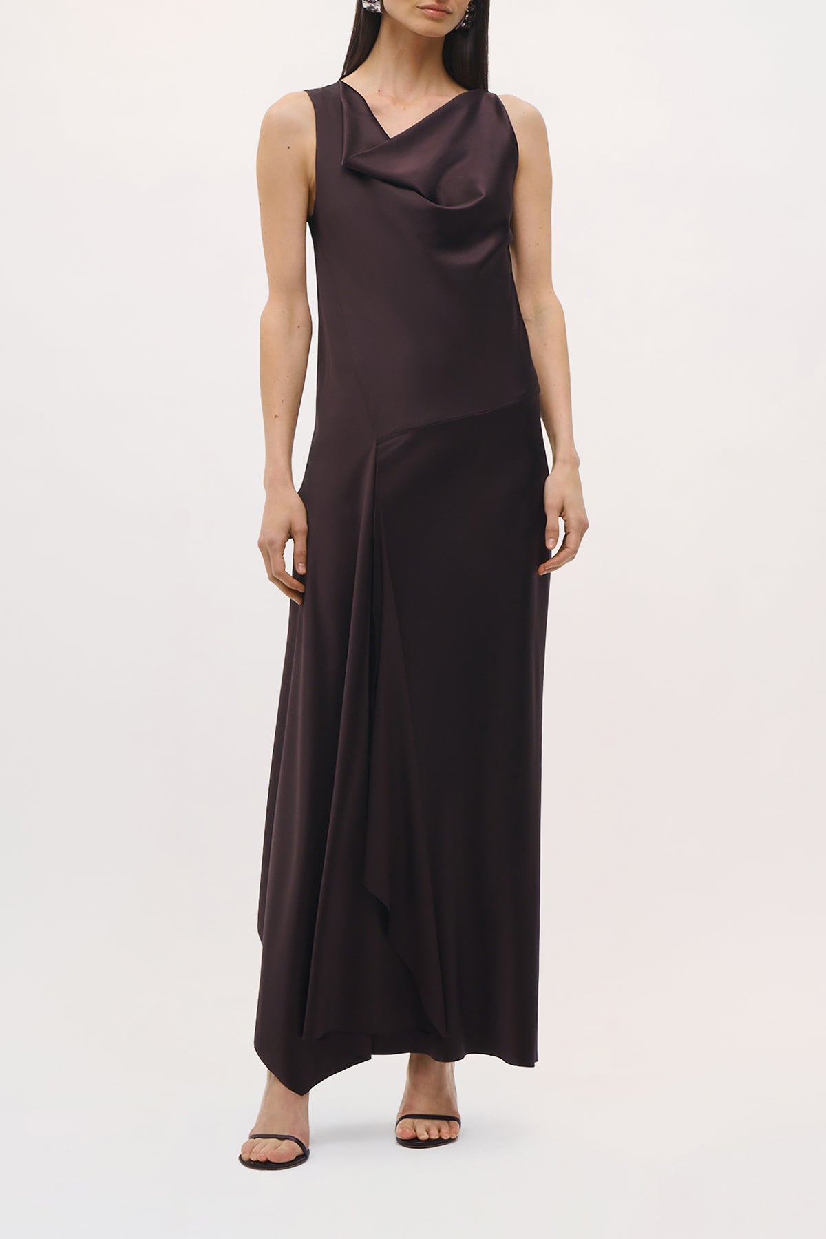 Front view of the Wynn Dress in Espresso.