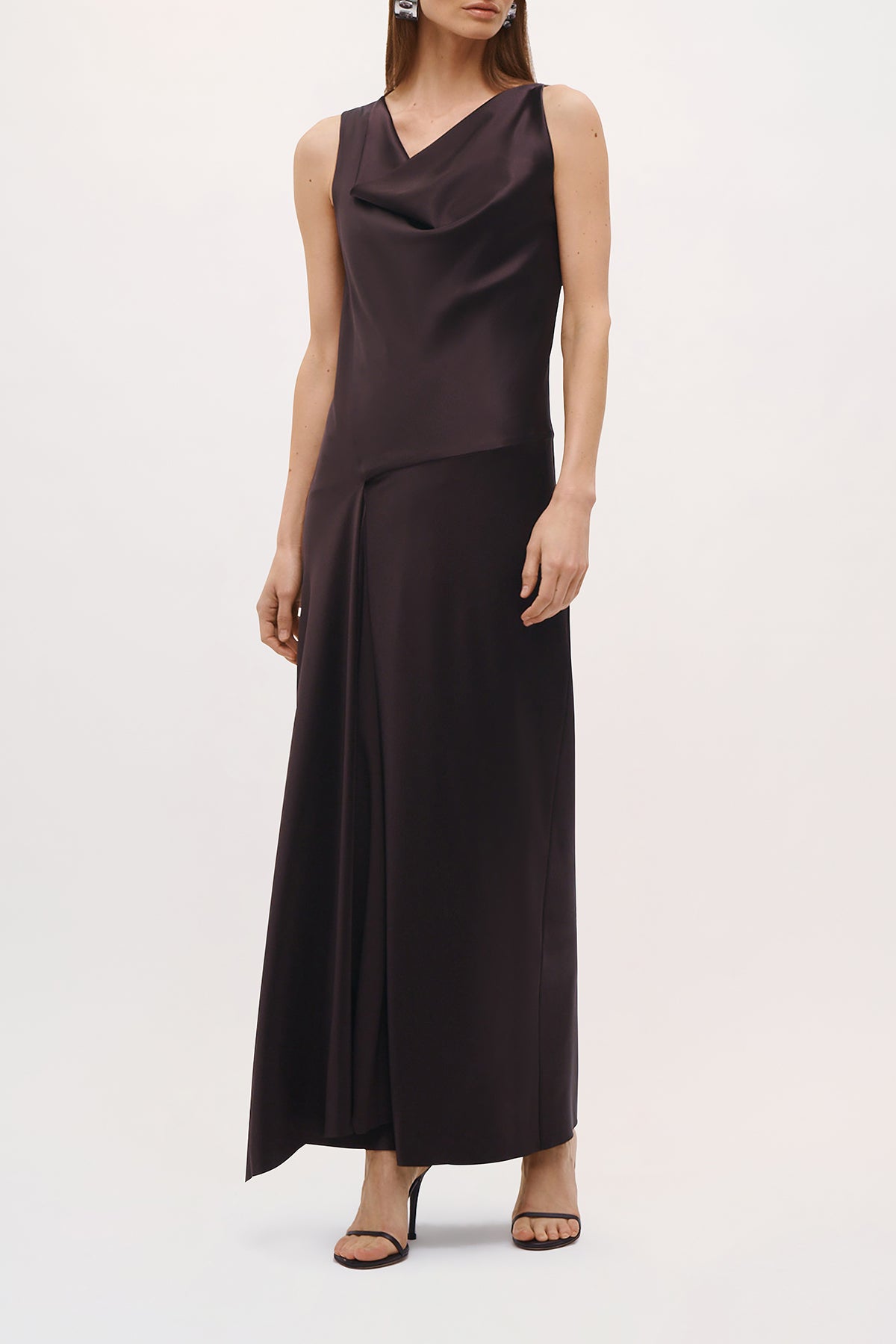 Front view of the Wynn Dress in Espresso.
