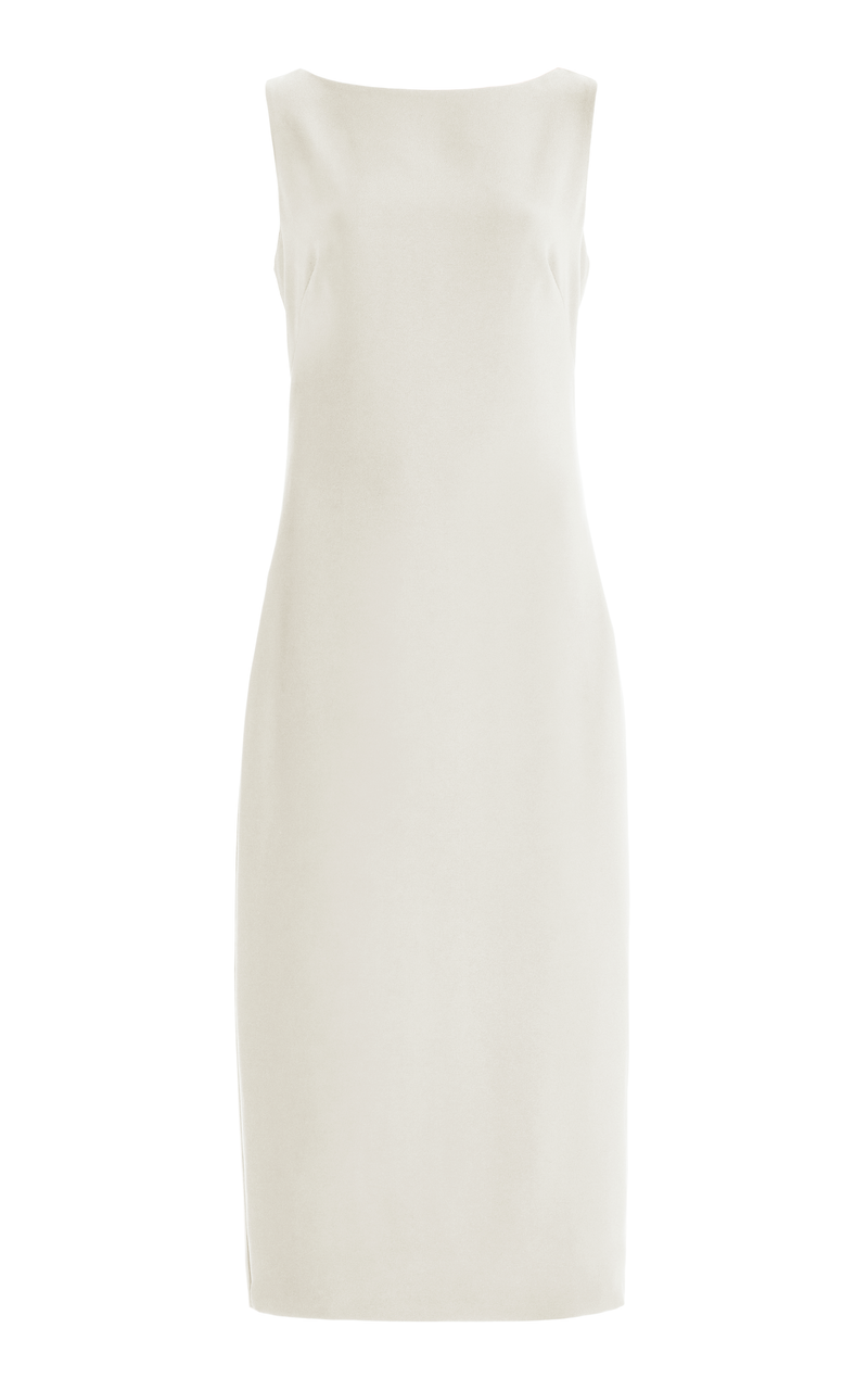 The Crew Neck Sheath Dress in White