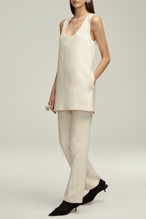 The Ava Top in Egret