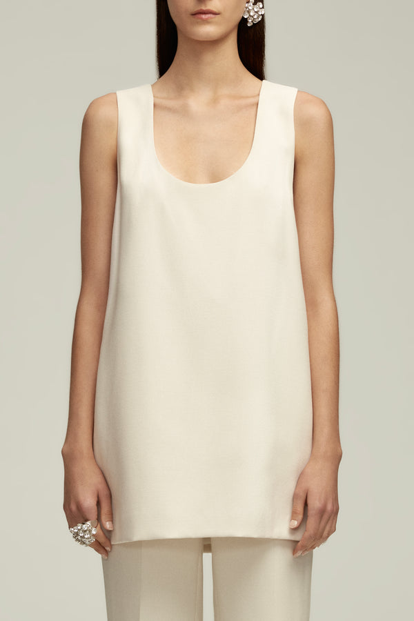 The Ava Top in Egret
