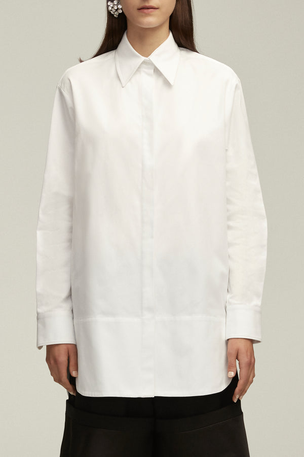 The Jade Button Up in White