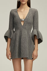 The Leighton Mini Dress in Melange Grey
