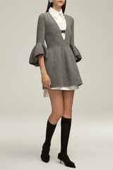 The Leighton Mini Dress in Melange Grey
