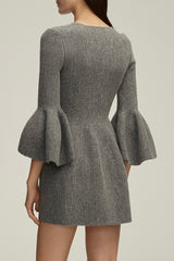 The Leighton Mini Dress in Melange Grey