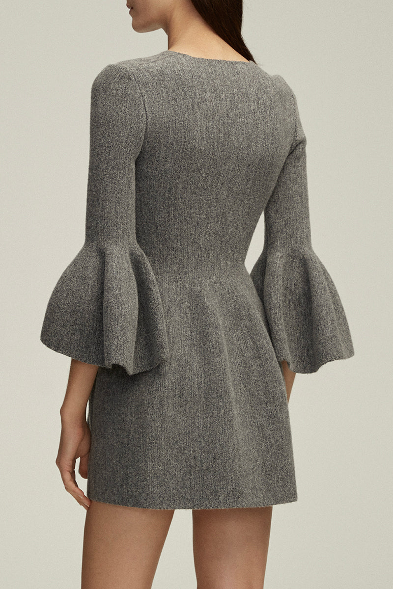 The Leighton Mini Dress in Melange Grey