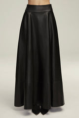 The Parker Leather Skirt in Black