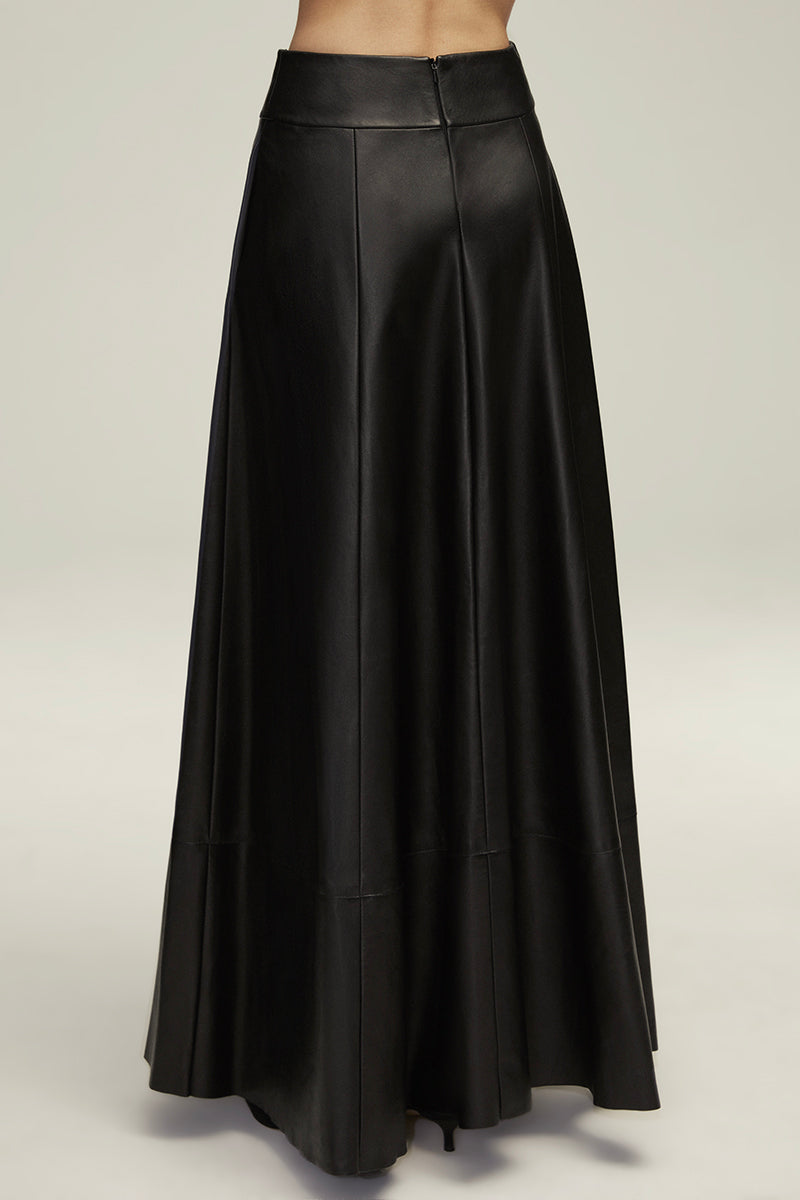 The Parker Leather Skirt in Black
