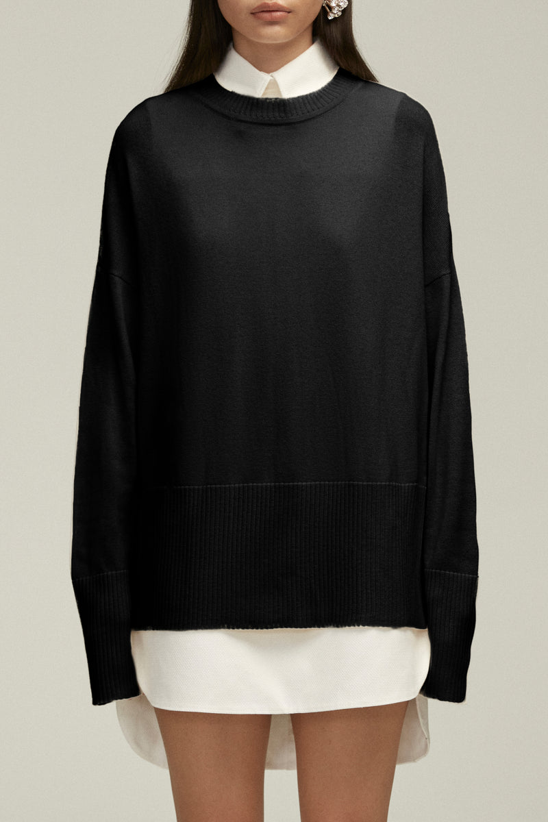 The Relaxed Fit Sweater in Black