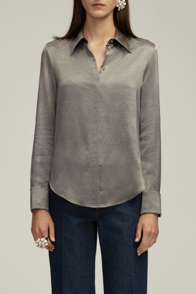 The Spence Button Down in Heather Grey