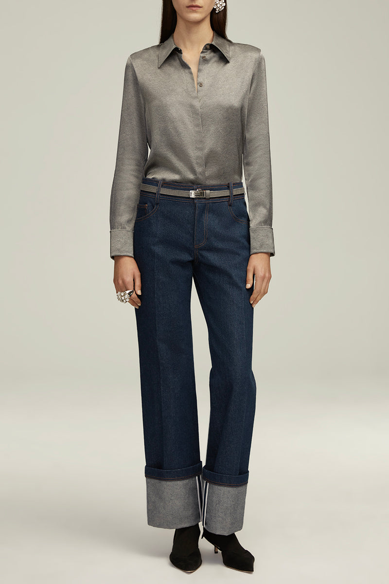 The Spence Button Down in Heather Grey