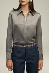 The Spence Button Down in Heather Grey