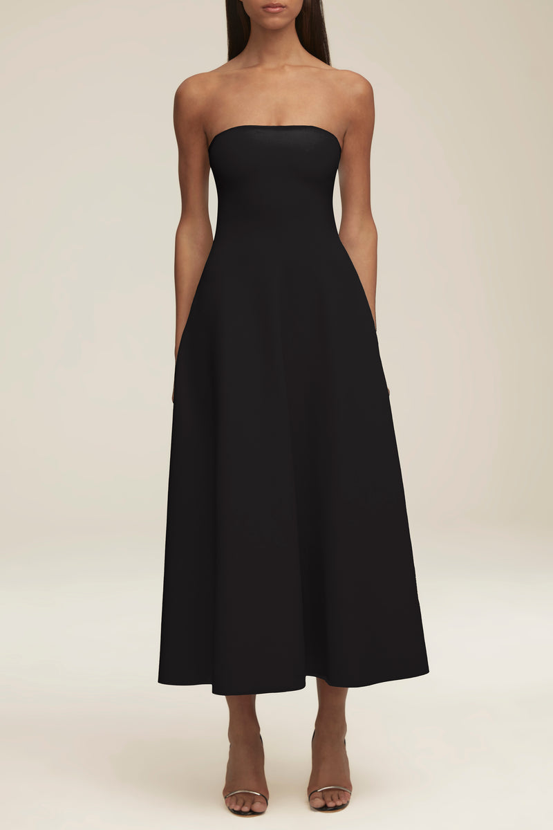 Brandon Maxwell The Valerie Draped High-neck Maxi Dress in Natural