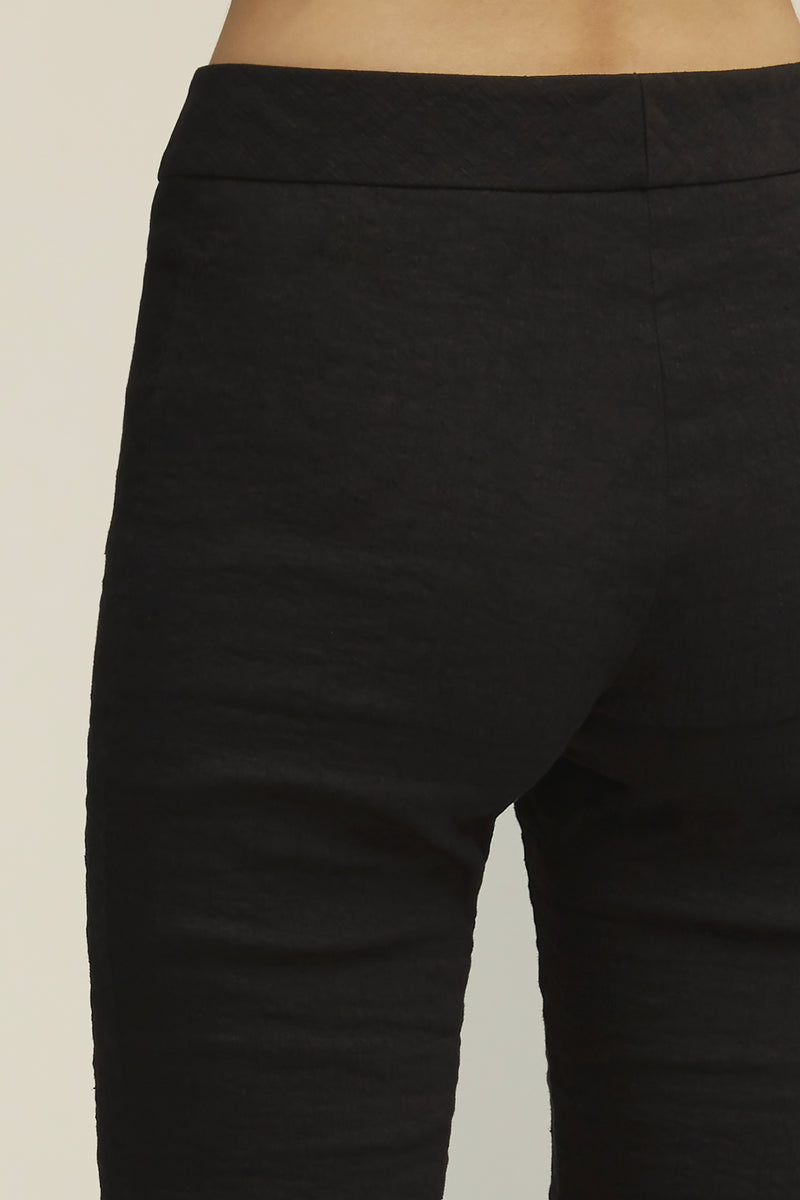 The Fae Stretch Pant with Flared Hem in Black