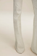 The Fae Stretch Pant with Flared Hem in Greige