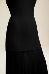The Katya Ribbed Knit Dress in Black