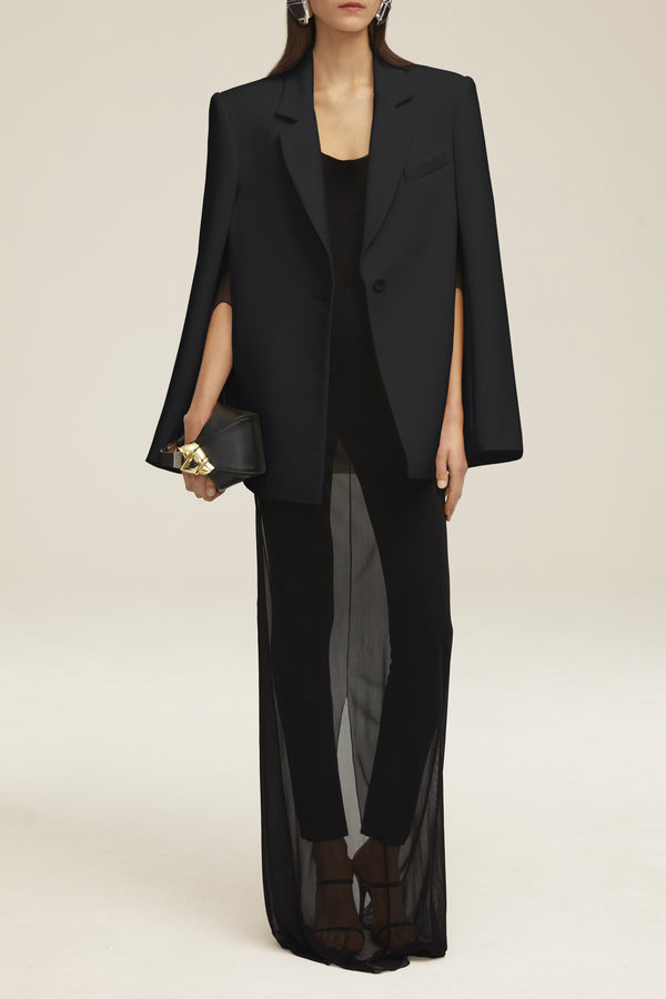 The Laila Cape Evening Jacket in Black