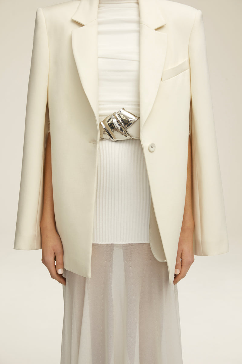 The Laila Cape Evening Jacket in Ivory