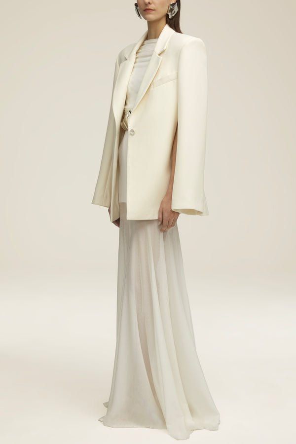 The Laila Cape Evening Jacket in Ivory