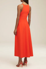 The Renee Dress in Red Orange