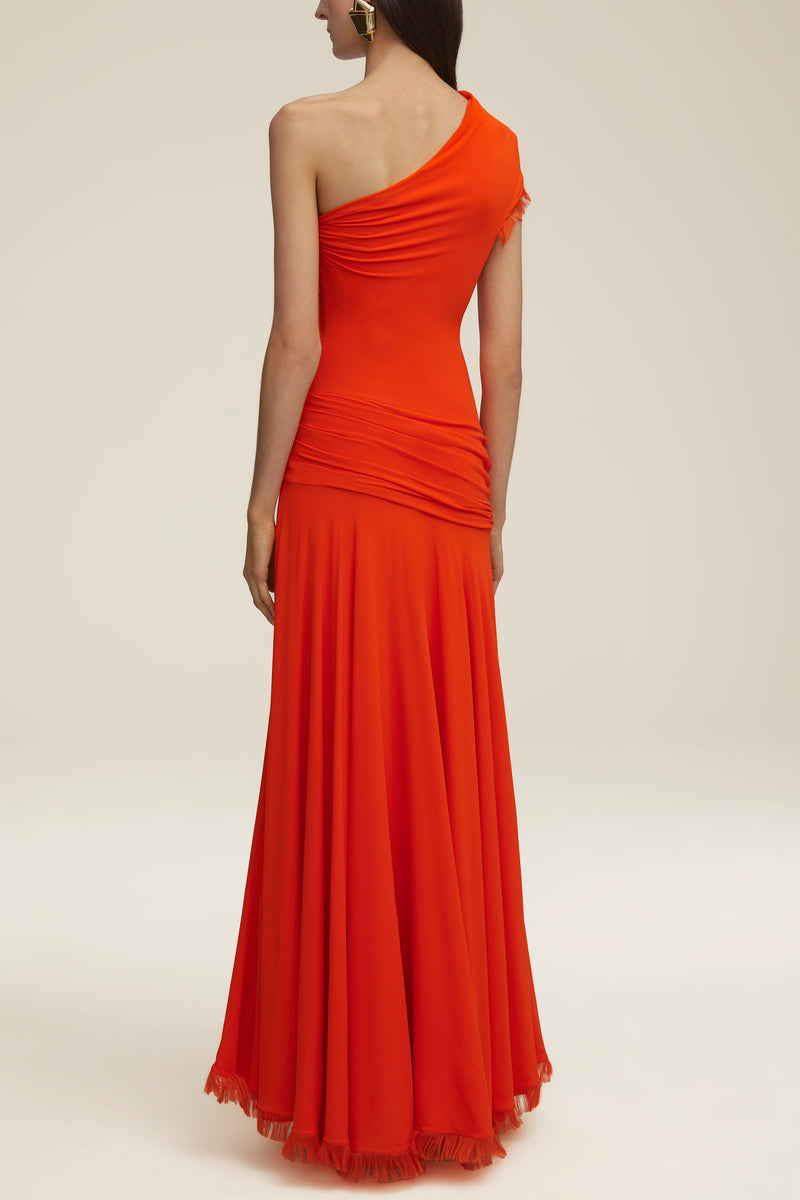 The Tess Dress in Vermillion Red