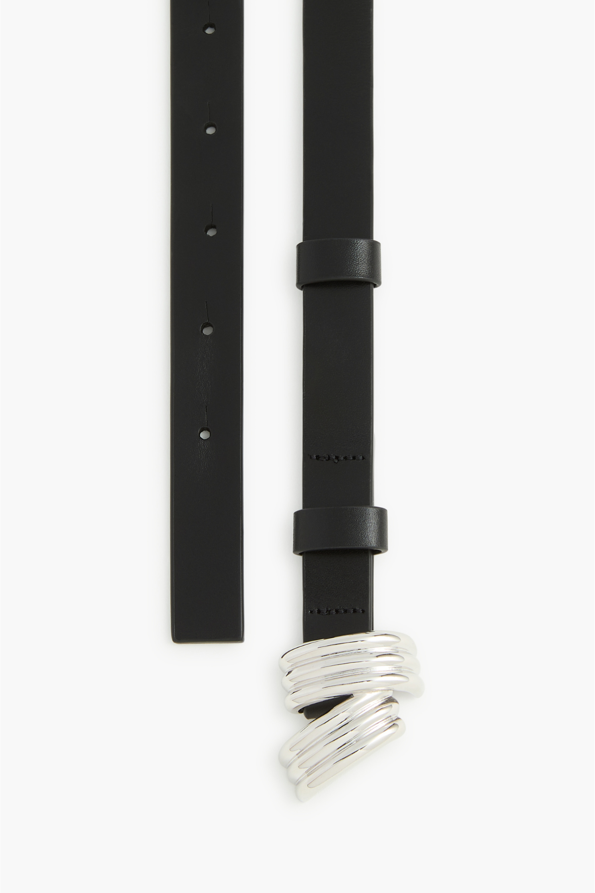 The Edythe Baby Swirl Belt in Black and Silver