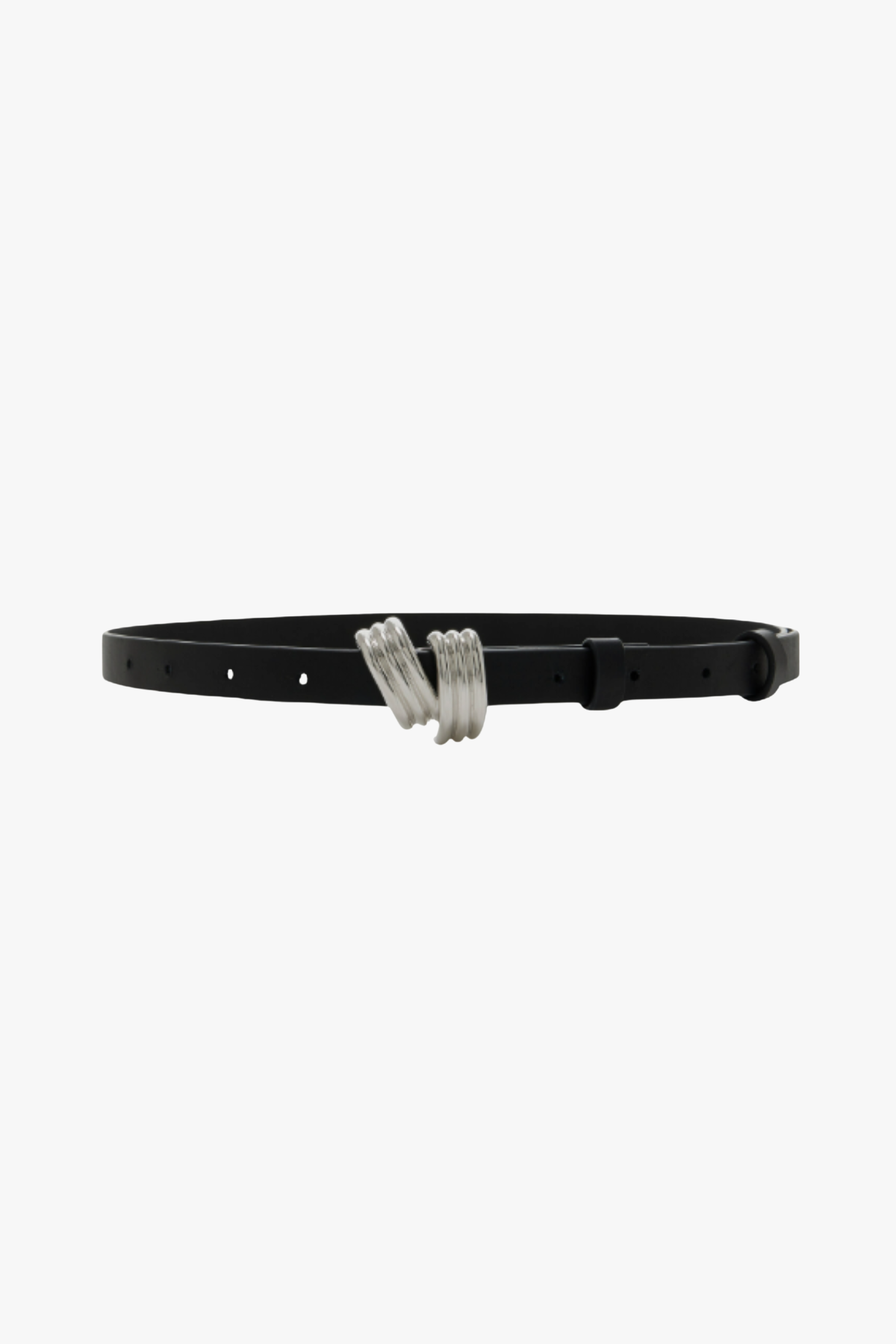 The Edythe Baby Swirl Belt in Black and Silver