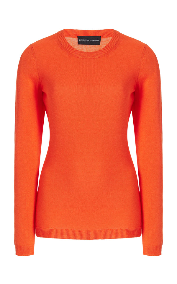 The Eleanor Crewneck in Red Orange