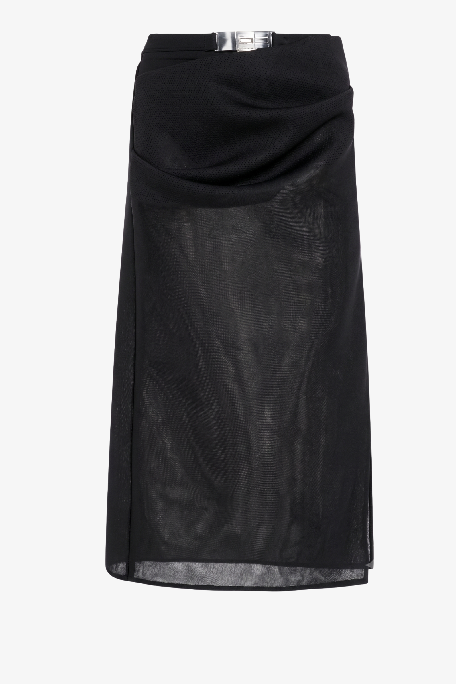 The Isobel Neoprene Skirt with Waistbelt in Black