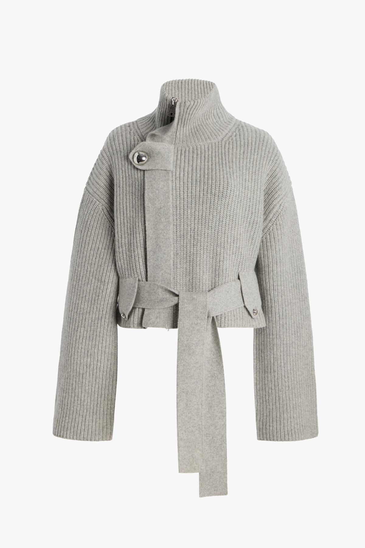The Neal Zip Sweater Jacket in Foggy
