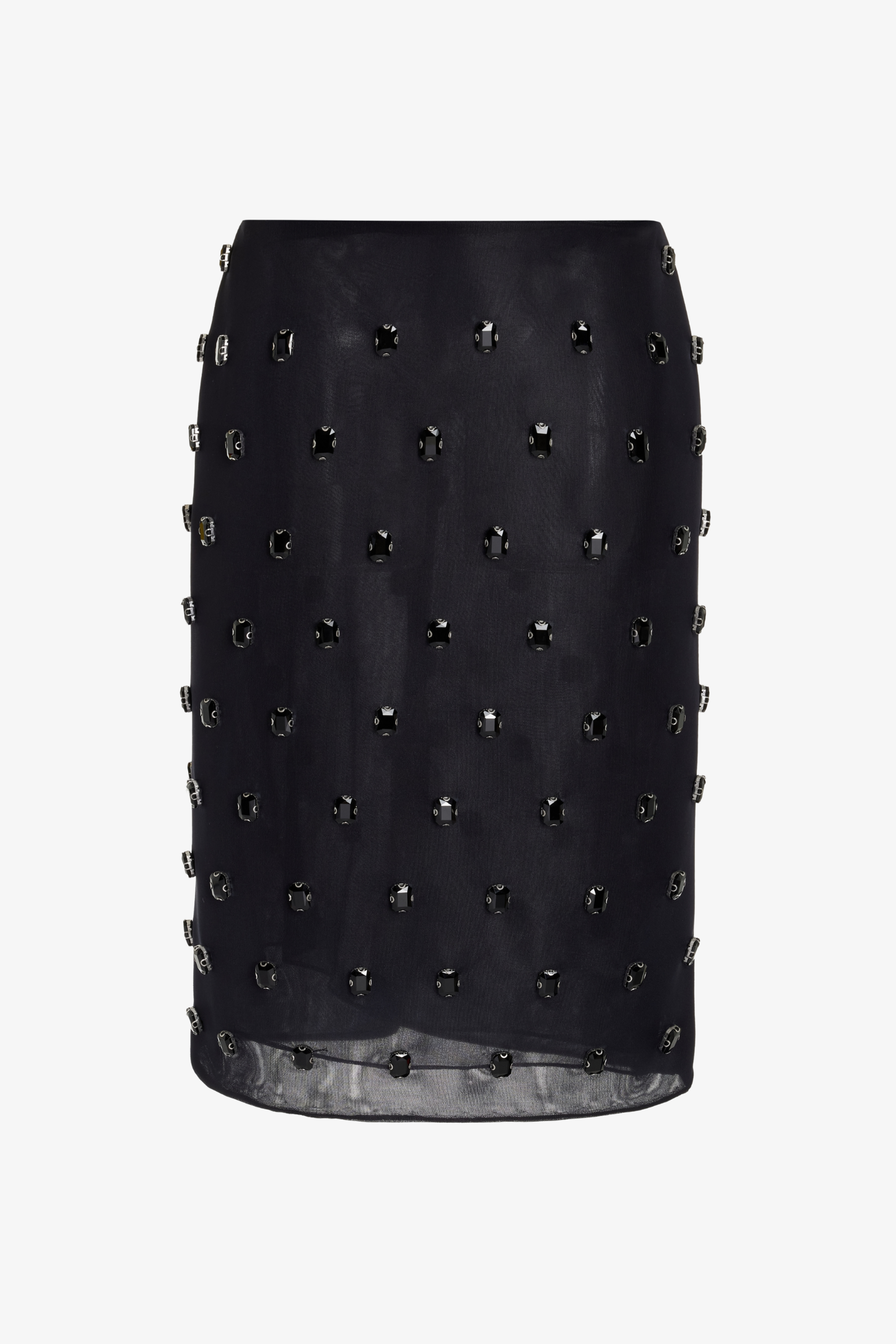 The Leanne Embroidered Pencil Skirt in Black