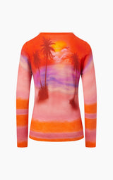 The Susen Sweater in Sunset Print Pink Lemonade