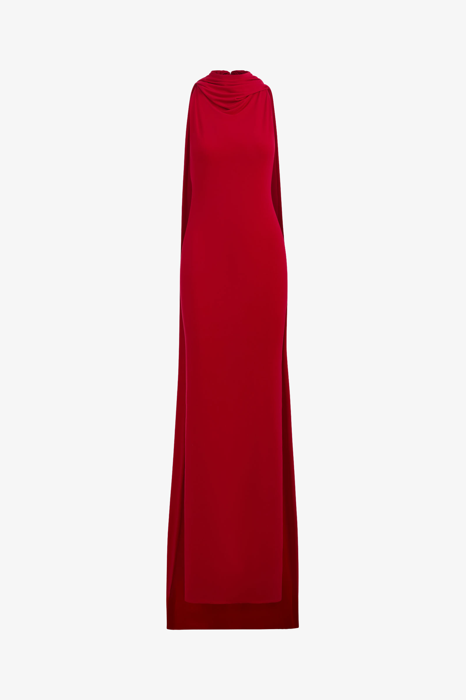 The Presley Mantle Gown in Red Jersey