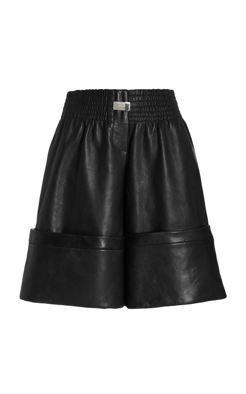 The Clover Short in Black Nappa Leather