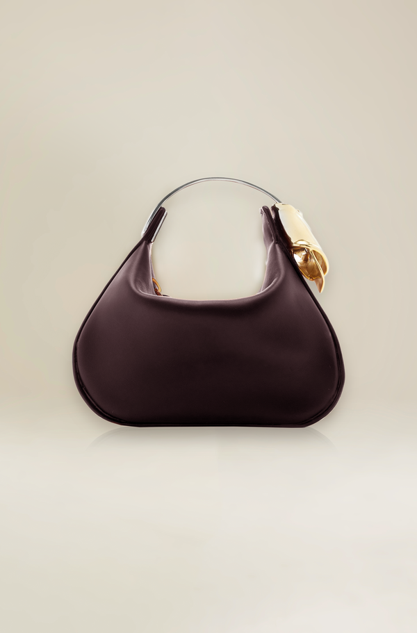 brandon maxwell burgundy the dottie mini leather bag
