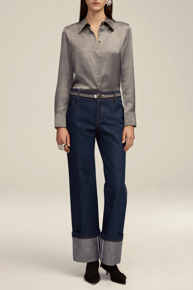 The Spence Button Down in Heather Grey
