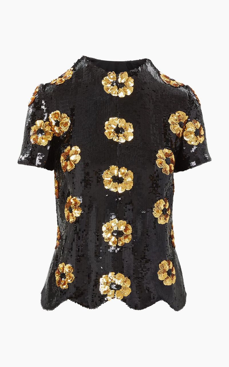 The Kiera Top in Onyx Sequins