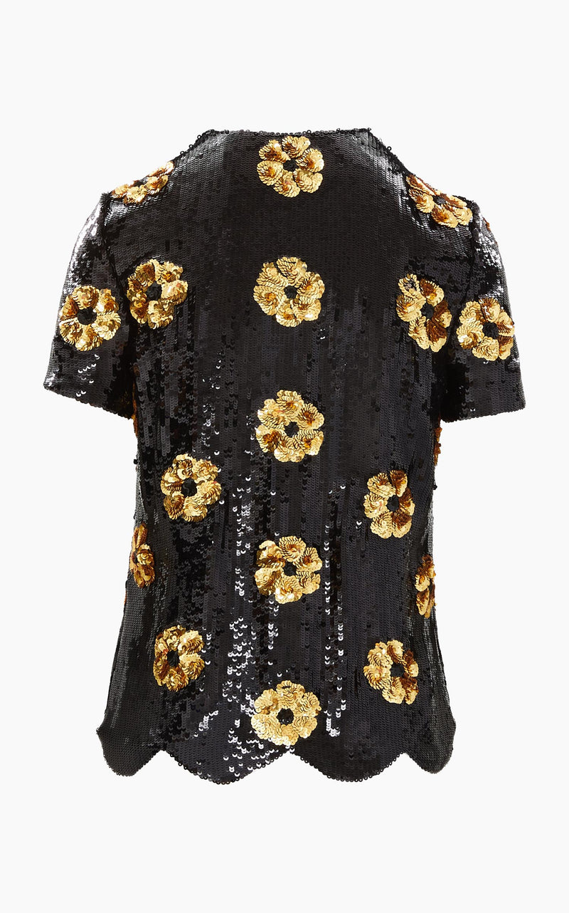 The Kiera Top in Onyx Sequins
