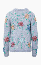The Sawyer Sweater in Pale Blue Floral