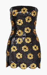 The Esme Mini Dress in Onyx Sequins
