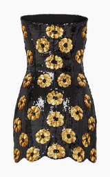 The Esme Mini Dress in Onyx Sequins