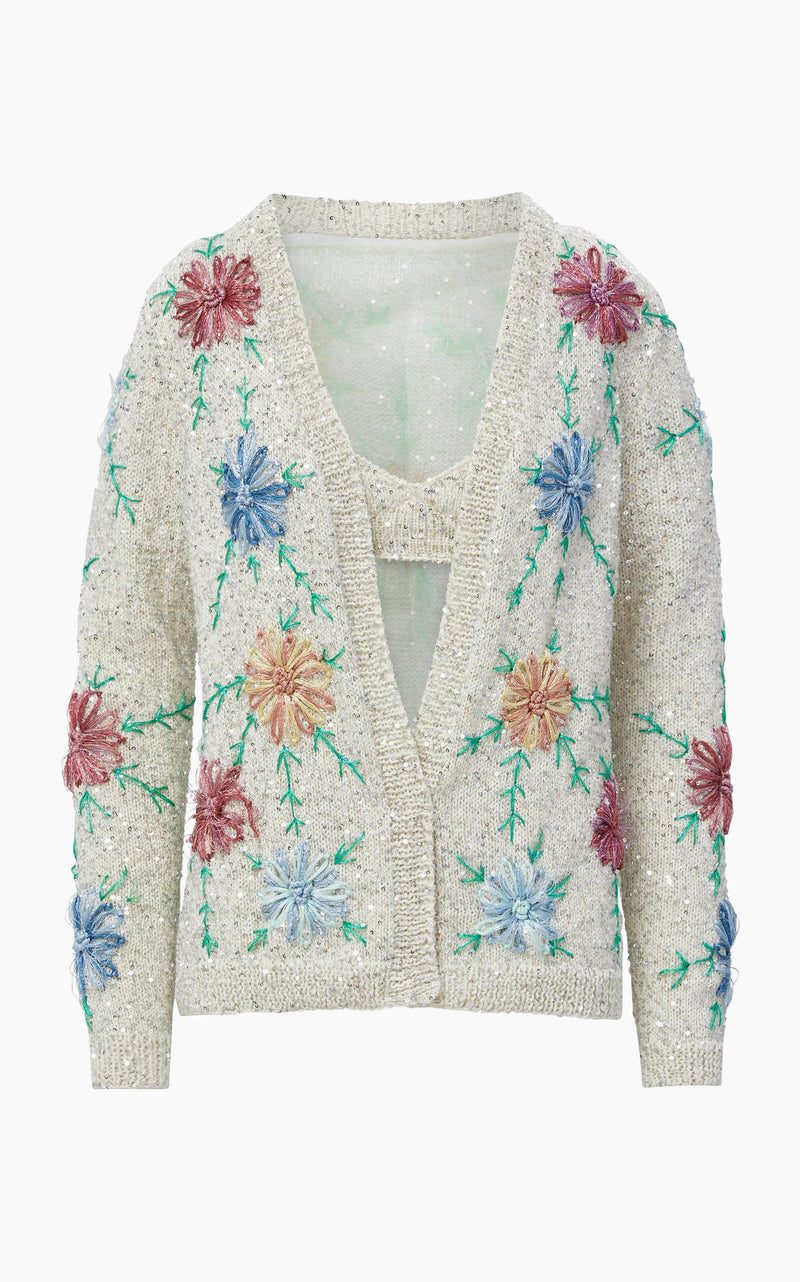 The Sawyer Sweater in Cream Floral